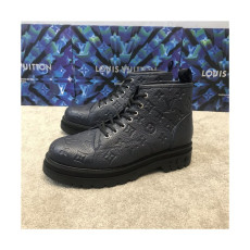 Louis Vuitton 2020 Men's Leather Ankle Boots - 루이비통 2020 남성용 레더 앵글부츠,Size(240-270),LOUS1616,블랙