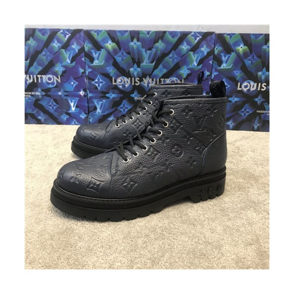 Louis Vuitton 2020 Men's Leather Ankle Boots - 루이비통 2020 남성용 레더 앵글부츠,Size(240-270),LOUS1616,블랙