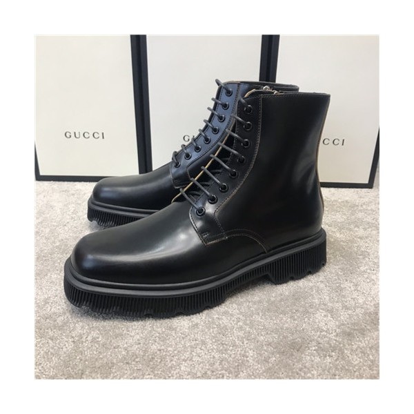 Gucci 2020 Men's Leather Ankle Boots - 구찌 2020 남성용 레더 앵글부츠,Size(240-270),GUCS1368,블랙