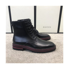 Gucci 2020 Men's Leather Ankle Boots - 구찌 2020 남성용 레더 앵글부츠,Size(240-270),GUCS1378,블랙
