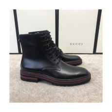 Gucci 2020 Men's Leather Ankle Boots - 구찌 2020 남성용 레더 앵글부츠,Size(240-270),GUCS1378,블랙