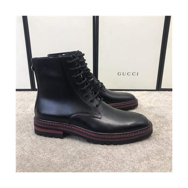 Gucci 2020 Men's Leather Ankle Boots - 구찌 2020 남성용 레더 앵글부츠,Size(240-270),GUCS1378,블랙