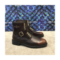 Louis Vuitton 2020 Men's Leather Ankle Boots - 루이비통 2020 남성용 레더 앵글부츠,Size(240-270),LOUS1635,브라운