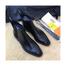 Louis Vuitton 2020 Men's Leather Ankle Boots - 루이비통 2020 남성용 레더 앵글부츠,Size(240-270),LOUS1647,블랙