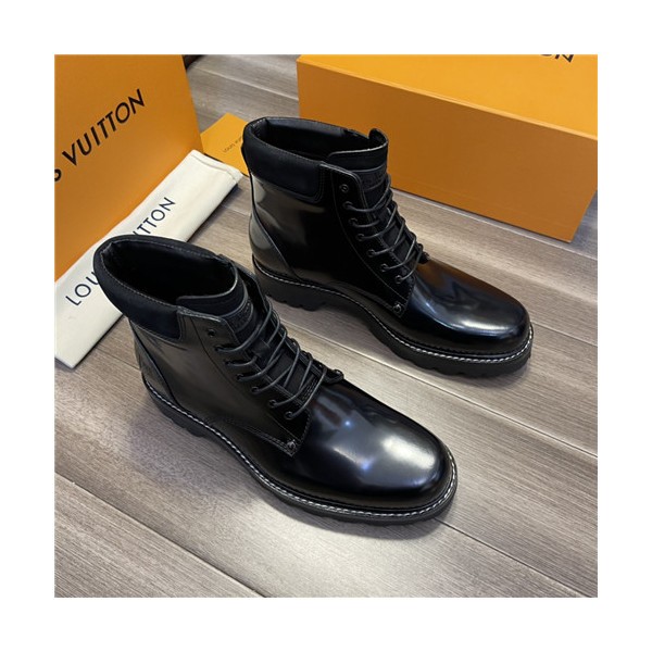 Louis Vuitton 2021 Men's Leather Ankle Boots - 루이비통 2021 남성용 레더 앵글부츠,Size(240-270),LOUS1751,블랙