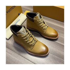 Louis Vuitton 2021 Men's Leather Ankle Boots - 루이비통 2021 남성용 레더 앵글부츠,Size(240-270),LOUS1756,카키
