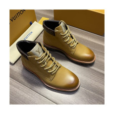Louis Vuitton 2021 Men's Leather Ankle Boots - 루이비통 2021 남성용 레더 앵글부츠,Size(240-270),LOUS1756,카키