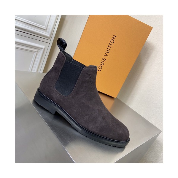 Louis Vuitton 2021 Men's Leather Ankle Boots - 루이비통 2021 남성용 레더 앵글부츠,Size(240-270),LOUS1774,브라운