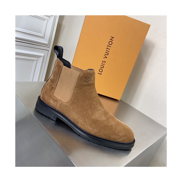 Louis Vuitton 2021 Men's Leather Ankle Boots - 루이비통 2021 남성용 레더 앵글부츠,Size(240-270),LOUS1775,카멜