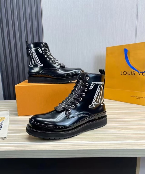 Louis Vuitton 2023 Mens Leather  Boots - 루이비통 2023 남성용 레더 앵글부츠,Size(240-270),LOUS1776,블랙
