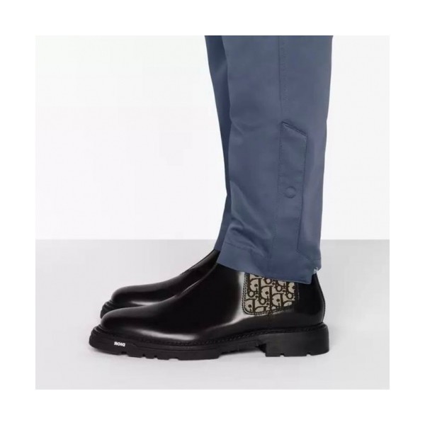 디올  남성 트렌디 레더 앵클부츠 Size(240 - 275) 블랙 - Dior  Men's Trendy Leather Ankle Boots Black Dio01578x
