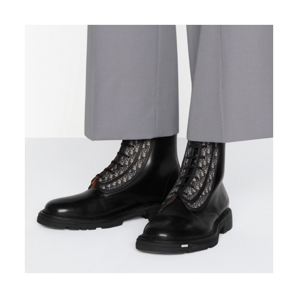 디올  남성 트렌디 레더 앵클부츠 Size(240 - 270) 블랙 - Dior  Men's Trendy Leather Ankle Boots Black Dio01583x