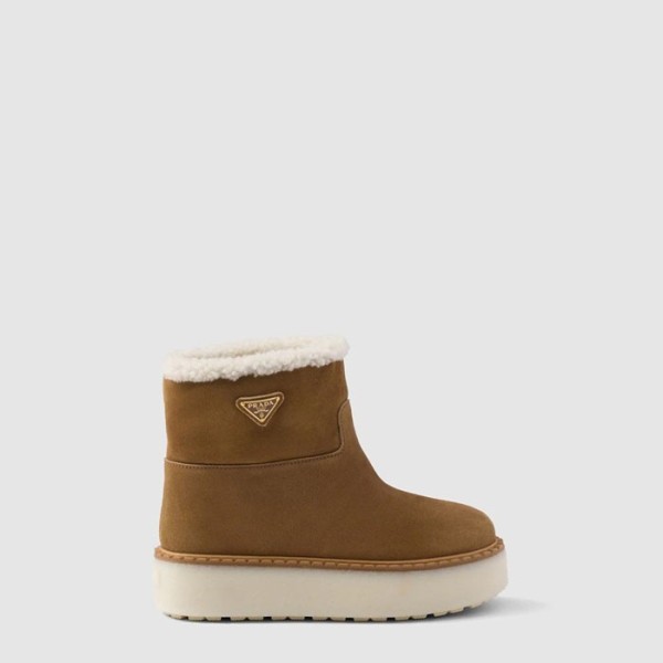 프라다 여성 스웨이드 부티 - Prada Womens Suede Booties - prs8717x