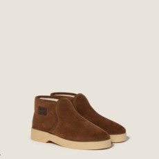 미우미우 여성 시어링 슬립온 부티 - Miumiu Womens Shearling Slip-On Booties - mis8949x