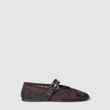 미우미우 여성 메쉬 패브릭 발레리나 - Miumiu Womens Mesh Fabric Ballerina - mis13597x