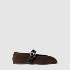 미우미우 여성 스웨이드 발레리나 - Miumiu Womens Suede Ballerina - mis13598x