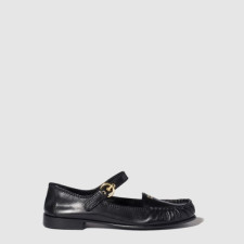 미우미우 여성 스트랩 가죽 로퍼 - Miu Miu Womens Strap Leather Loafers - mis14003x