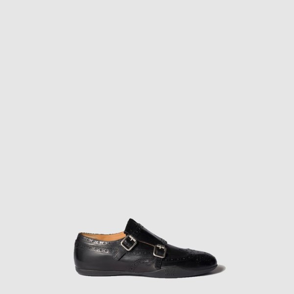 미우미우 여성 가죽 버클 브로그 슈즈 - Miu Miu Womens Leather Buckle Brogue Shoes - mis8187x