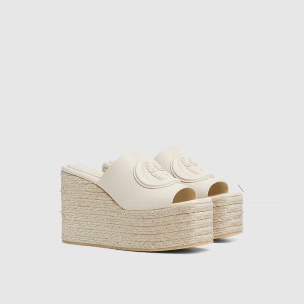 구찌 여성 GG 웨지힐 뮬 - Gucci Womens GG Wedge Heel Mules - gus5828x