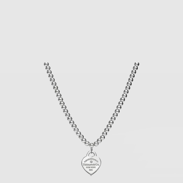 티파니 여성 하트 태그 비드 네크리스 - Tiffany Womens Heart Tag Bead Necklace - acc7550x