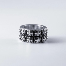 크롬하츠 피라미드 더블 피트 펑크 링  - Chrome Hearts Pyramid Double TFP Punk Ring - acc720x