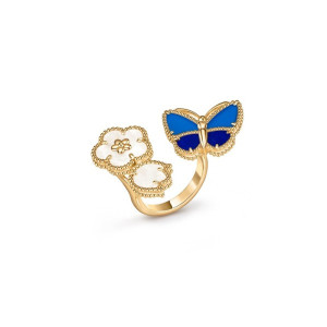반클리프 아펠 여성 버터플라이 럭키 플라워 링 - Van Cleef & Arpels Womens Butterfly Lucky Flower Ring - acc7742x