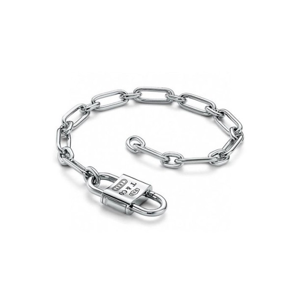 티파니 남/녀 미디엄 더블 락 브레이슬릿 - Tiffany Unisex Medium Double Lock Bracelet - acc6342x