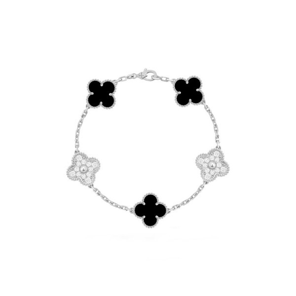 매장판 반클리프 아펠 여성 알함브라 브레이슬릿 - Van Cleef & Arpels Womens White Gold Bangle - acc6780x