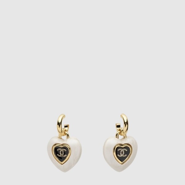 샤넬 여성 CC 하트 펜던트 이어링 - Chanel Womens CC Heart Pendant Earring - acc8027x