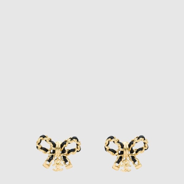 샤넬 여성 메탈 카프스킨 리본 보우 이어링 - Chanel Womens Metal Calfskin Ribbon Bow Earring - acc8034x