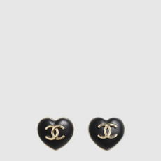 샤넬 여성 CC 하트 레더 이어링 - Chanel Womens CC Heart Leather Earring - acc8035x