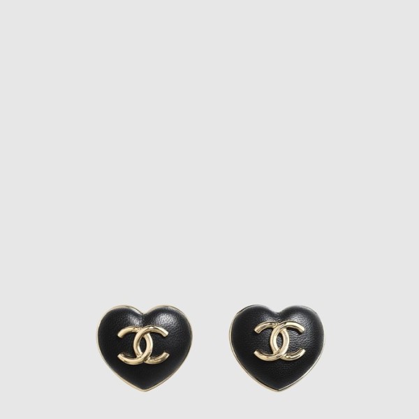 샤넬 여성 CC 하트 레더 이어링 - Chanel Womens CC Heart Leather Earring - acc8035x