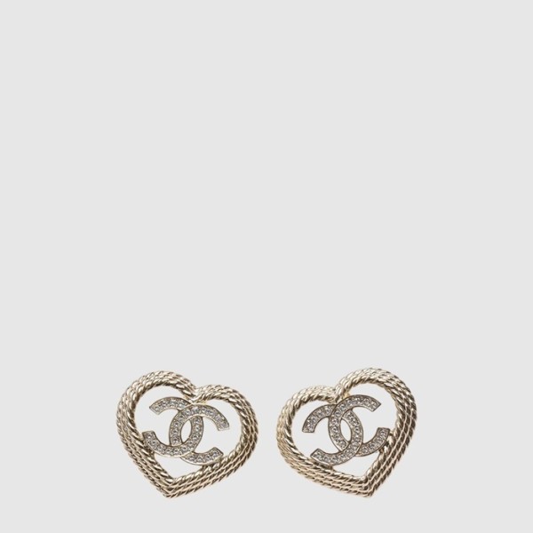 샤넬 여성 CC 크리스탈 하트 이어링 - Chanel Womens CC Crystal Heart Earring - acc8040x