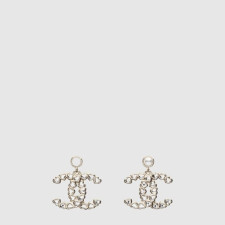 샤넬 여성 CC 하트 큐빅 드롭 이어링 - Chanel Womens CC Heart Cubic Drop Earring - acc8048x