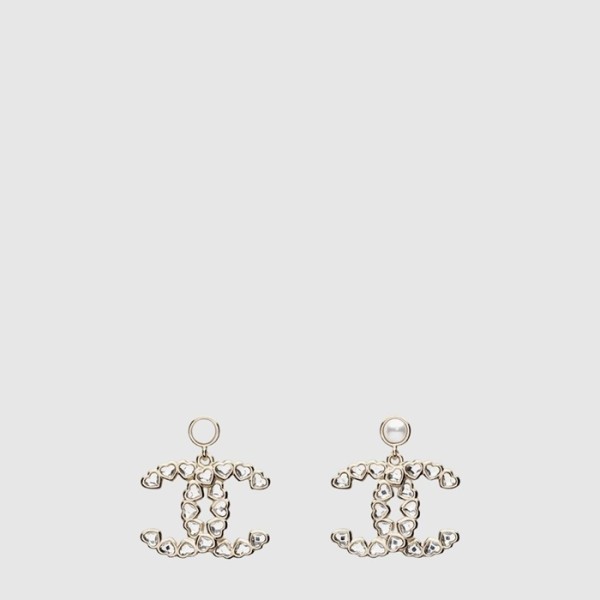 샤넬 여성 CC 하트 큐빅 드롭 이어링 - Chanel Womens CC Heart Cubic Drop Earring - acc8048x