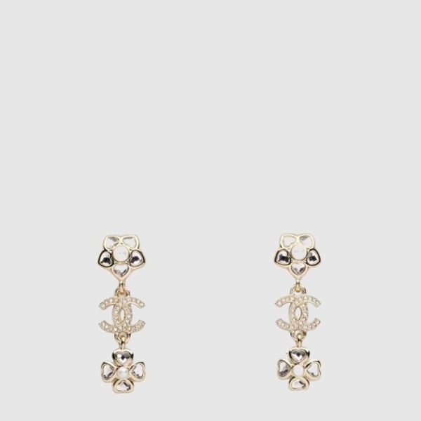 샤넬 여성 하트 큐빅 드롭 이어링 - Chanel Womens Heart Cubic Drop Earring - acc8049x