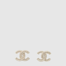 샤넬 여성 CC 크리스탈 골드 스터드 이어링 - Chanel Womens CC Crystal Gold Stud Earring - acc8050x