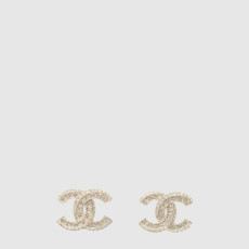 샤넬 여성 CC 크리스탈 골드 스터드 이어링 - Chanel Womens CC Crystal Gold Stud Earring - acc8050x