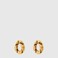 발렌시아가 여성 스인그레이빙 로고 후프 이어링 - Balenciaga Womens Engraved Logo Hoop Earring - acc8388x