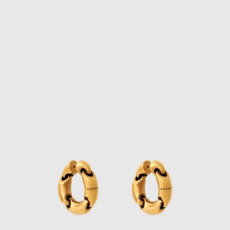 발렌시아가 여성 스인그레이빙 로고 후프 이어링 - Balenciaga Womens Engraved Logo Hoop Earring - acc8388x