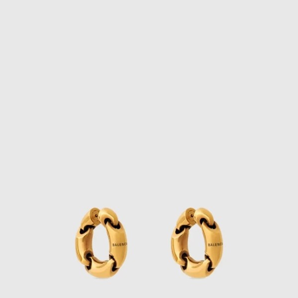 발렌시아가 여성 스인그레이빙 로고 후프 이어링 - Balenciaga Womens Engraved Logo Hoop Earring - acc8388x