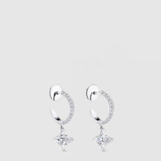 루이비통 여성 다이아몬드 파베 후프 모노그램 스타 컷 - Louis vuitton Womens Diamond Pavé Hoop Monogram Star Cut Earring - acc8732x