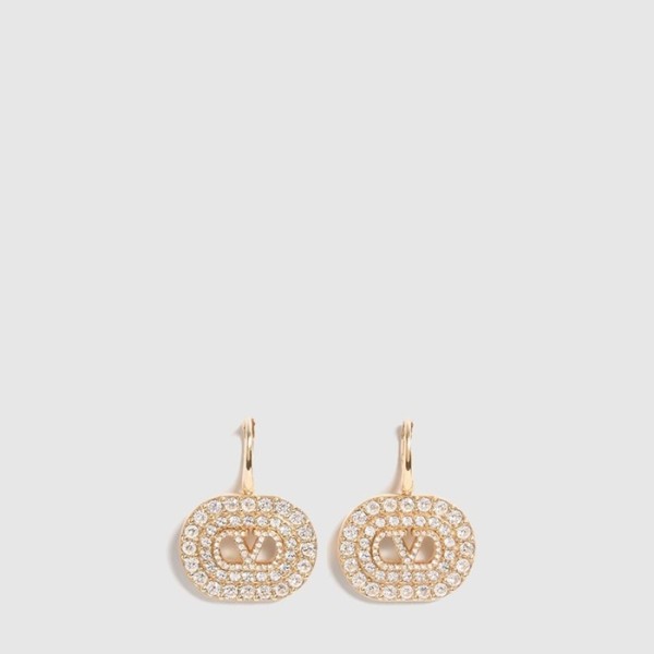 발렌티노 여성 브이로고 시그니처 메탈 스와로브스키 크리스털 이어링 - Valentino Womens VLogo Signature Metal Swarovski Crystal Earring - acc8733x