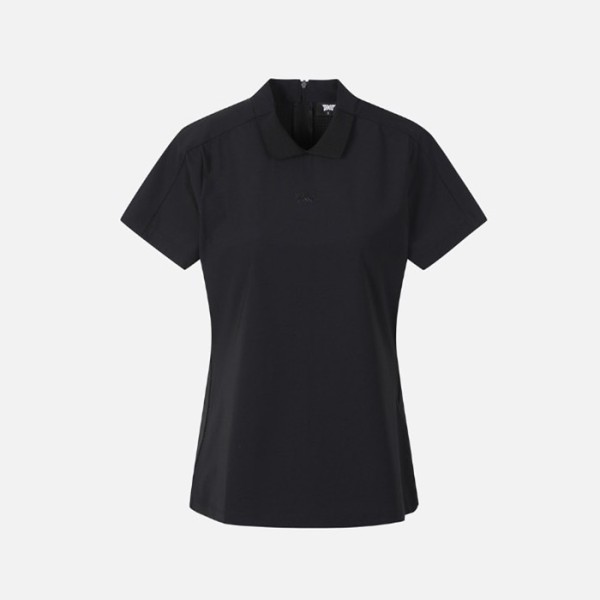PXG 여성 썸머 컬러 블럭 퍼포레이티드 카라 티셔츠 - gol1743x