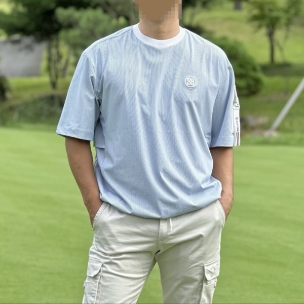G/FORE] 지포어 남성 씨어써커 라운드 티셔츠 - gol1703x