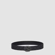 구찌 남성 인터로킹 G 버클 리버서블 벨트 - Gucci Mens Interlocking G Buckle Reversible Belt - bel511x