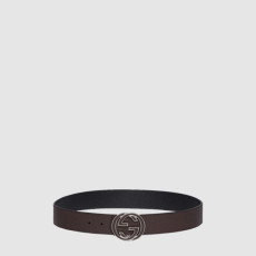 구찌 남성 인터로킹 G 버클 리버서블 벨트 - Gucci Mens Interlocking G Buckle Reversible Belt - bel516x
