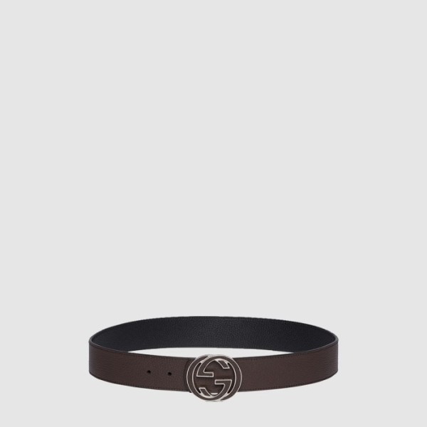 구찌 남성 인터로킹 G 버클 리버서블 벨트 - Gucci Mens Interlocking G Buckle Reversible Belt - bel516x