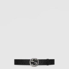 구찌 남성 인터로킹 G 버클 와이드 벨트 - Gucci Mens Interlocking G Buckle Wide Belt - bel588x