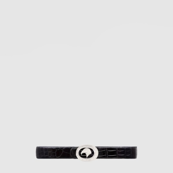 스테파노리치 남성 디아망테 크로커 벨트 - Stefano Ricci Mens Diamante Crocodile Belt - bel647x